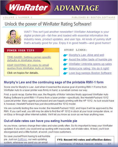Boston Software monthly newsletter