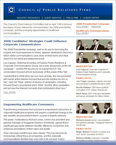 Council of Public Relations Firms bulletin