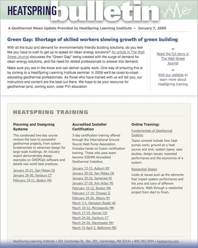 HeatSpring Bulletin
