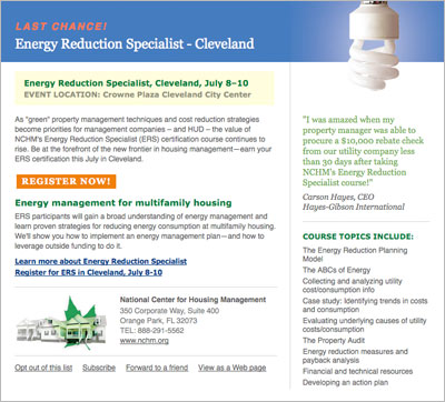 NCHM classroom event promotion