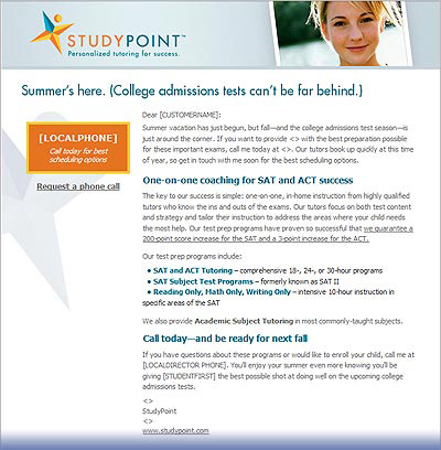 StudyPoint summer test prep promo